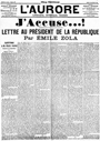 "J'accuse" dans le journal L'Aurore en 1889